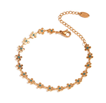 Dainty Blue Flower Bracelet